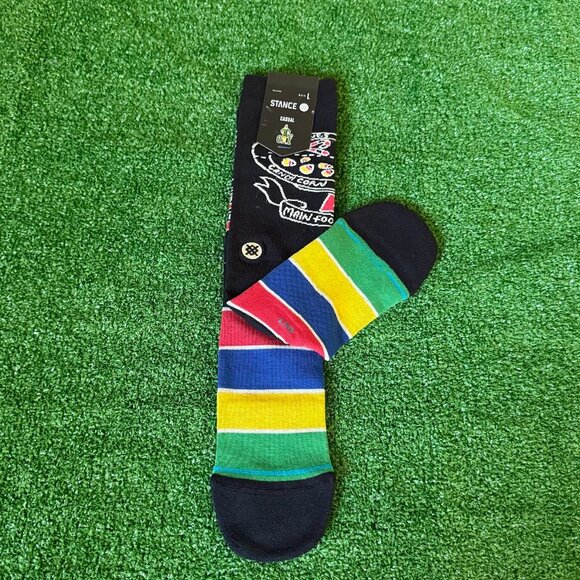 STANCE ELF Food Groups Multicolor Christmas Festive Socks Crew Socks Size L NEW - Picture 2 of 7